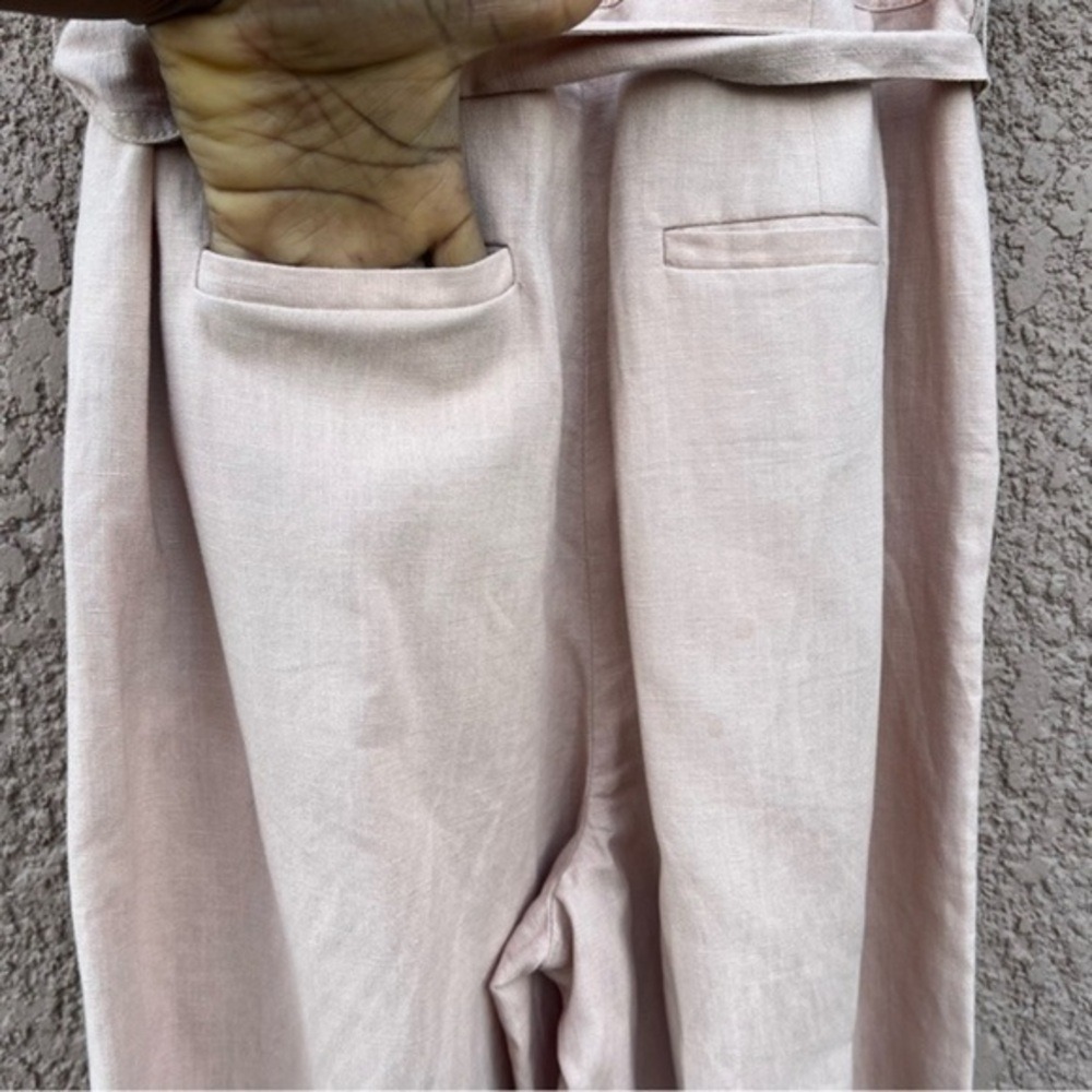 J Crew Linen Blend Wide‎ Leg Jumpsuit Women Neutral Minimalist Quiet Luxury - Picture 10 of 15